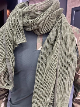 Снайперская сетка военная тактическая, Олива, 0,7м х 1,8м, Single Sword, мужской головной платок, шарф летний