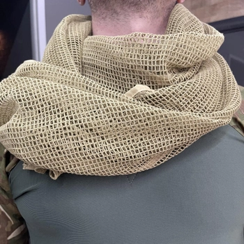 Снайперская сетка военная тактическая, Койот, 0,7м х 1,8м, Single Sword, мужской головной платок, шарф летний