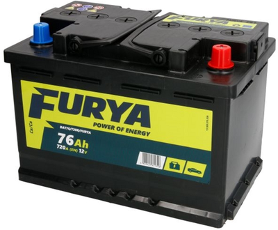 Акумулятор FURYA 12В 76Агод/720А (R+ стандартні клеми) 278x175x190 B13 (BAT76/720R/FURYA)