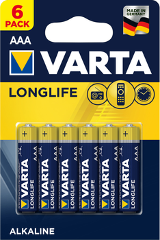 Батарейка Varta Longlife AAA BLI 6 Alkaline (4103101416)