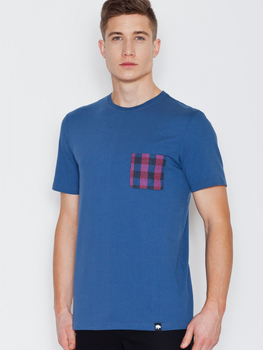 T-shirt męski bawełniany Visent V002 S Niebieski (5902249100457)