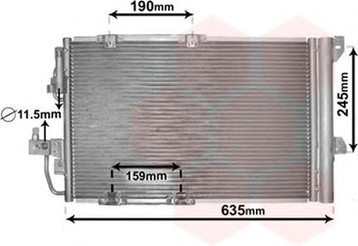 Конденсор кондиционера ASTRA G/ZAFIRA MT/AT 02- (Van Wezel) Van Wezel (37005326)