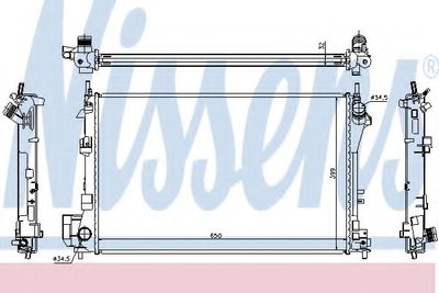 Радіатор CADILLAC BLS(04-)2.0 i 16V TURBO(+)[OE 1300 245] Nissens (63022A)