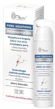Krem do twarzy AVA Laboratorium Pore Solutions Night Cream With Japanese Rose Extract and Coenzyme Q10 50 ml (5906323004709)