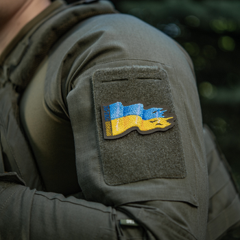 M-Tac нашивка прапор України бойовий (вишивка) Ranger Green