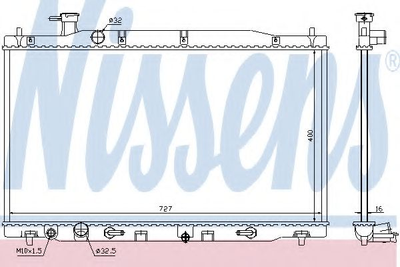 Радіатор охолодження HONDA CR-V (RE) (06-) 2.4 i 16V (вир-во Nissens) Nissens (68139)
