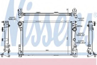 Радіатор охолодження MERCEDES C, E-CLASS (вир-во Nissens) Nissens (67167)