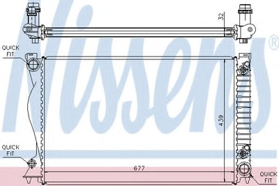 Радіатор охолодження AUDI A6/S6 (C6) (04-) 2.8-3.2 FSI AT (вир-во Nissens) Nissens (60236A)