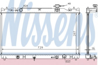 Радіатор охолодження TOYOTA CAMRY (01-) 2.0/2.4 (вир-во Nissens) Nissens (646351)