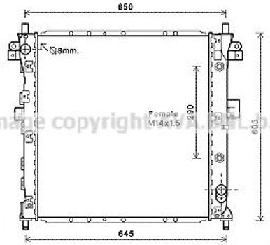 Радиатор охлаждения SSANG YONG ACTYON/KYRON (05-) (выр-во AVA) Ava (DWA2105)