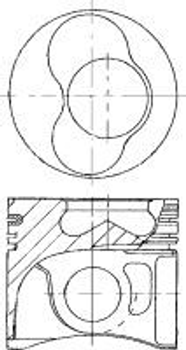 Поршень с кольцами VAG 80.00 1.9TDI AXC/AXB/ASZ/ARL T5 03- (CYL 3-4) TRAPEZ (выр-во Nural) Nural (8711490735)