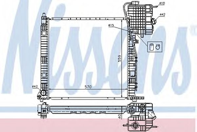 Радиатор охлаждения MERCEDES VITO I W638 (96-) (выр-во Nissens) Nissens (62559A)