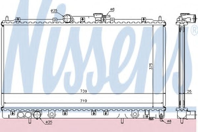 Радиатор охлаждения MITSUBISHI GALANT VI (EA2-6) (96-) (выр-во Nissens) Nissens (62868A)