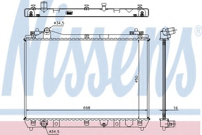 Радіатор охолодження SUZUKI GRAND VITARA 2,0 2,4 MT (вир-во Nissens) Nissens (64200)