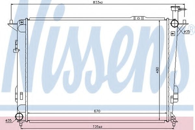 Радиатор охлаждения двигателя Hyundai Santa Fe 10- (выр-во Nissens) Nissens (67522)