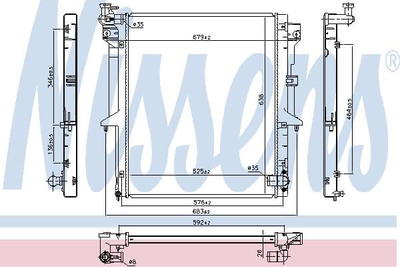 Радіатор охолодження MITSUBISHI L200 (KA, KB) (06-) 2.5 DID (вир-во Nissens) Nissens (628965)