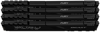 Pamięć Kingston Fury DDR4-3600 131072 MB PC4-28800 (Kit of 4x32768) Beast Black (KF436C18BBK4/128)