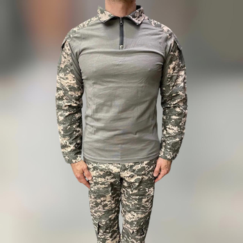 Армейская тактическая рубашка коттон Убакс НАТО Combat Серый Пиксель 2XL