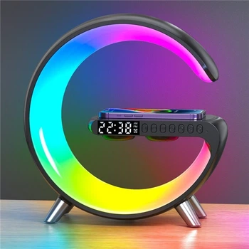 Настольная лампа RGB-G беспроводная зарядка, колонка Black