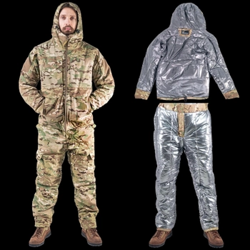 Тактичний Зимовий військовий костюм з тепловідбійною підкладкою Omni Hit Multicam Куртка з капюшоном та зимові штани Ріп Стоп 3XL Мультикам HWMRZZ0026800-4