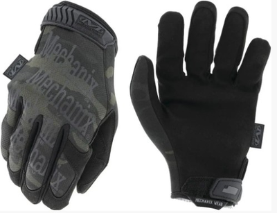 Армійські рукавиці чорні з сенсорними пальцями тактичні Mechanix The Original, камуфляж чорний мультикам, 68614855-XL