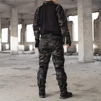 Мужские тактические штаны multicam с наколенниками G3 Combat IDOGEAR, брюки камуфляж Rip Stop черный мультикам, 6933451-M