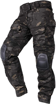 Чоловічі тактичні штани multicam з наколінниками G3 Combat IDOGEAR, штани камуфляж Rip Stop чорний мультикам, 6933451-XL