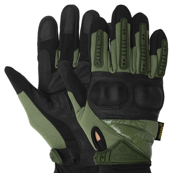 Тактичні рукавички з посиленим протектором MECHANIX MPACT 3 Розмір XL оливкові BC-4923