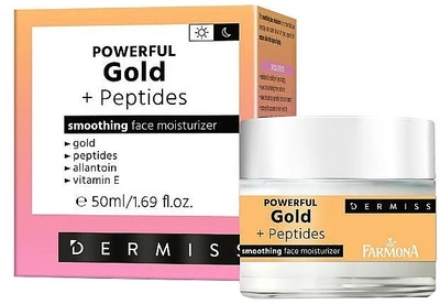 Розгладжуючий крем із золотом та пептидами - Farmona Dermiss Powerful Gold + Peptides 50ml (1236929-137257)