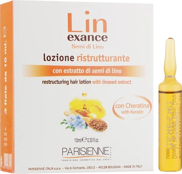 Восстанавливающий лосьон для волос Parisienne Italia Lin Exance Semi Di Lino Hair Ampoules 3x10ml (833907-858628-2)