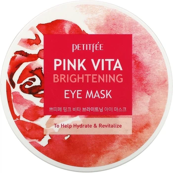 Освітлювальні патчі під очі на основі есенції рожевої води Petitfee & Koelf Pink Vita Brightening Eye Mask 60шт (60шт) (842375-764290-2)