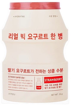Зволожуюча тканинна маска з полуницею A'pieu Real Big Yogurt One-Bottle Hydrating Face Mask Strawberry 21g (21g) (746589-672010-2)