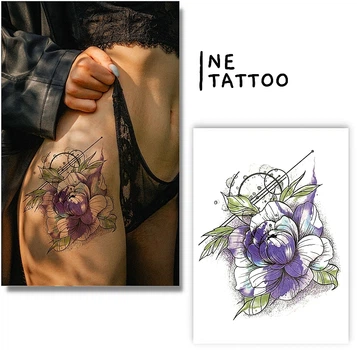 Временные тату "Фиолетовая роза" - Ne Tattoo Временные тату "Фиолетовая роза" (1шт) (982305-0-2)