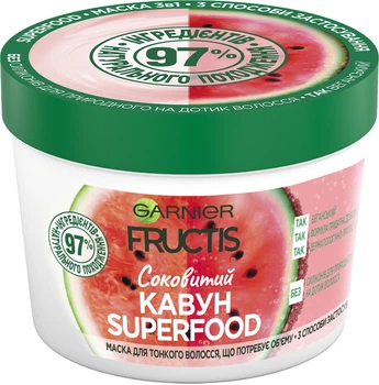 Маска для тонкого волосся "Соковитий Кавун" Garnier Fructis Superfood 390ml (904925-822053-2)