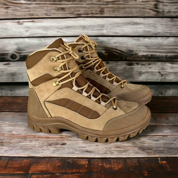 Зимние ботинки военные, полуботы койот тактическая обувь нубук 48
