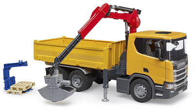 Вaнтaжний Автомобіль Bruder Construction truck crane Scania Super 560R and 2 pallets (4001702035518)