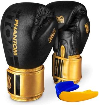 Боксерские перчатки Phantom APEX Black/Gold 12 унций (PHBG2214-12)