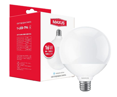 Светодиодная лампа MAXUS G110 16W 4100K 220V E27 (1-LED-794)