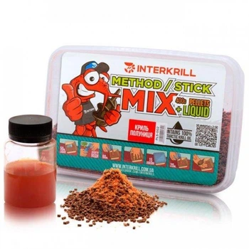 Флет Пеллетс Інтеркіль "METHOD/STICK MIX", 400 г+ (Ліквід Кріль-Монстр Краб, 50г),PLS-009