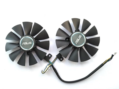 Вентилятор кулер PowerLogic для видеокарты ASUS GTX 1060 1070 RX480 Dual 87 мм PLD09210S12HH (T129215SU T129215BU FDC10U12S9-C FDC10U12D9-C) комплект 2 шт (№119.3)
