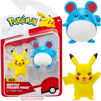 Zestaw Jazwares Battle Figure Marill & Pikachu #9 2 szt (191726424543)