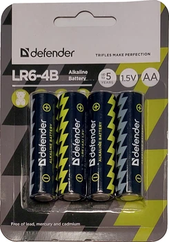 Батарейки Defender Alkaline LR6-4B AA 4 шт (56012)