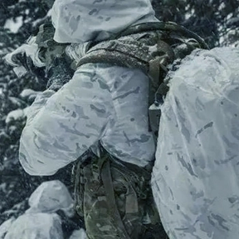 Маскирующий чехол, кавер на рюкзак зимний белый камуфляж Multicam Alpine