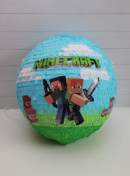 Піньята Minecraft кругла блакитна 45 см