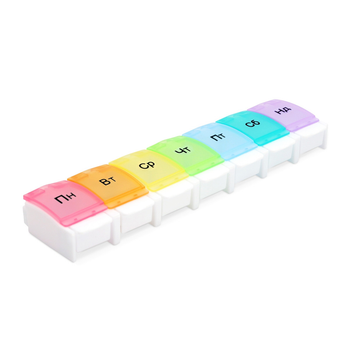 Органайзер для таблеток MVM на 7 дней Разноцветный (PC-11 COLOR)