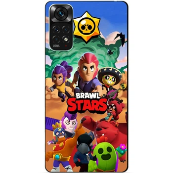 Чехол силиконовый бампер Candy для Xiaomi Redmi Note 11S / Note 11 с рисунком Brawl Stars Бравл Старс Силовая Лига Нокаут Леон Ворон
