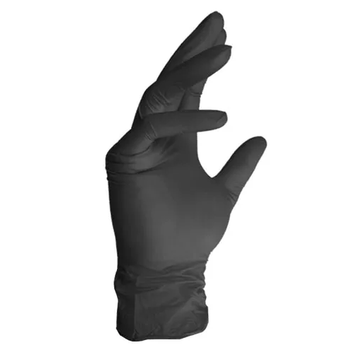 Перчатки нитриловые одноразовые (черные), размер L