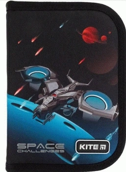 Пенал твердий одинарний Space challenges 20х14 х 3.5 см Kite