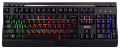 Клавиатура Ergo KB-612 USB Black с подсветкой. Клавиатура Ерго для ПК с мультимедийными кнопками