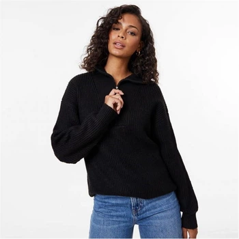 Свитер Jack Wills High Neck Zip Knitted Jumper Black, XXS (40) (11871492)
